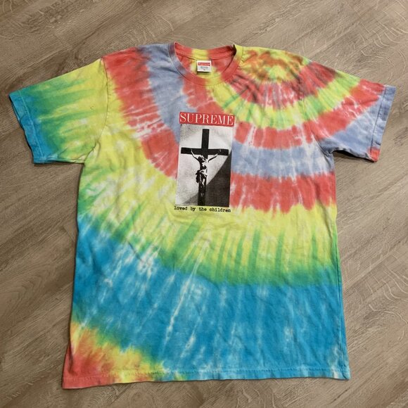 Supreme Loved By The Children Tie Dye Jesus Tee Men's Medium Multicolor T-Shirt - Picture 1 of 8